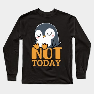 funny lazy penguin Long Sleeve T-Shirt